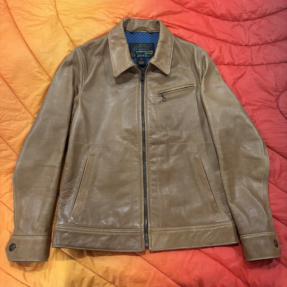 Schott Bros. Perfecto 575 Steer Hide Leather Jacket Coat Brown - Size Small